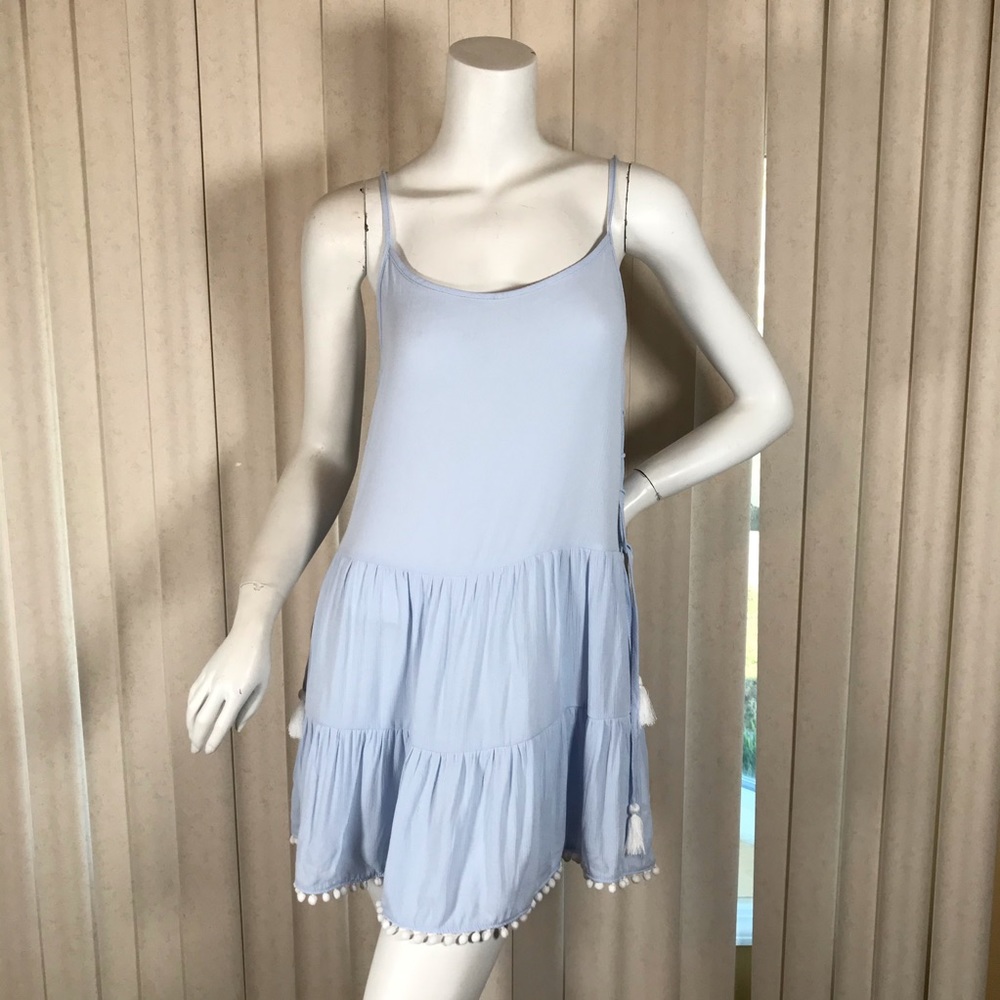 Miken Blue Tassel Beach Coverup M